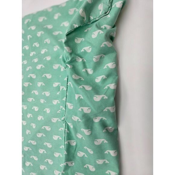 Whale Printed Standard Size Pillowcases 100% Polyester Green & White - Picture 3 of 4